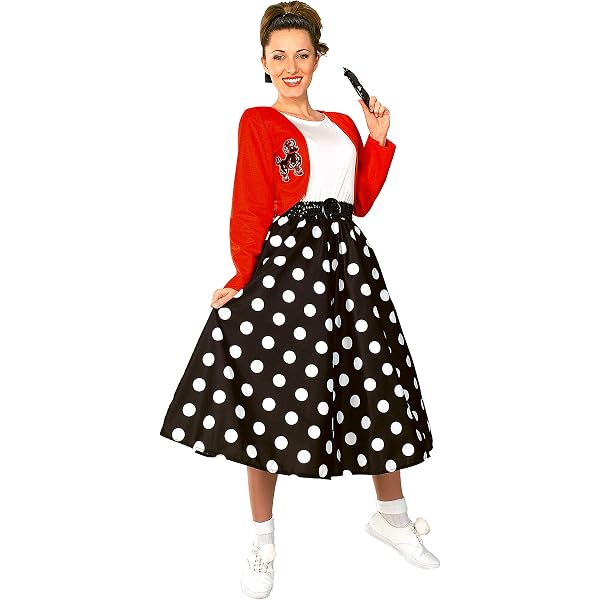 thumbnail image 2 of 1950s Ladies Fancy Dress Costume – Rock ‘n’ Roll Complete Outfit, Grease Inspired, Black 2 of 6