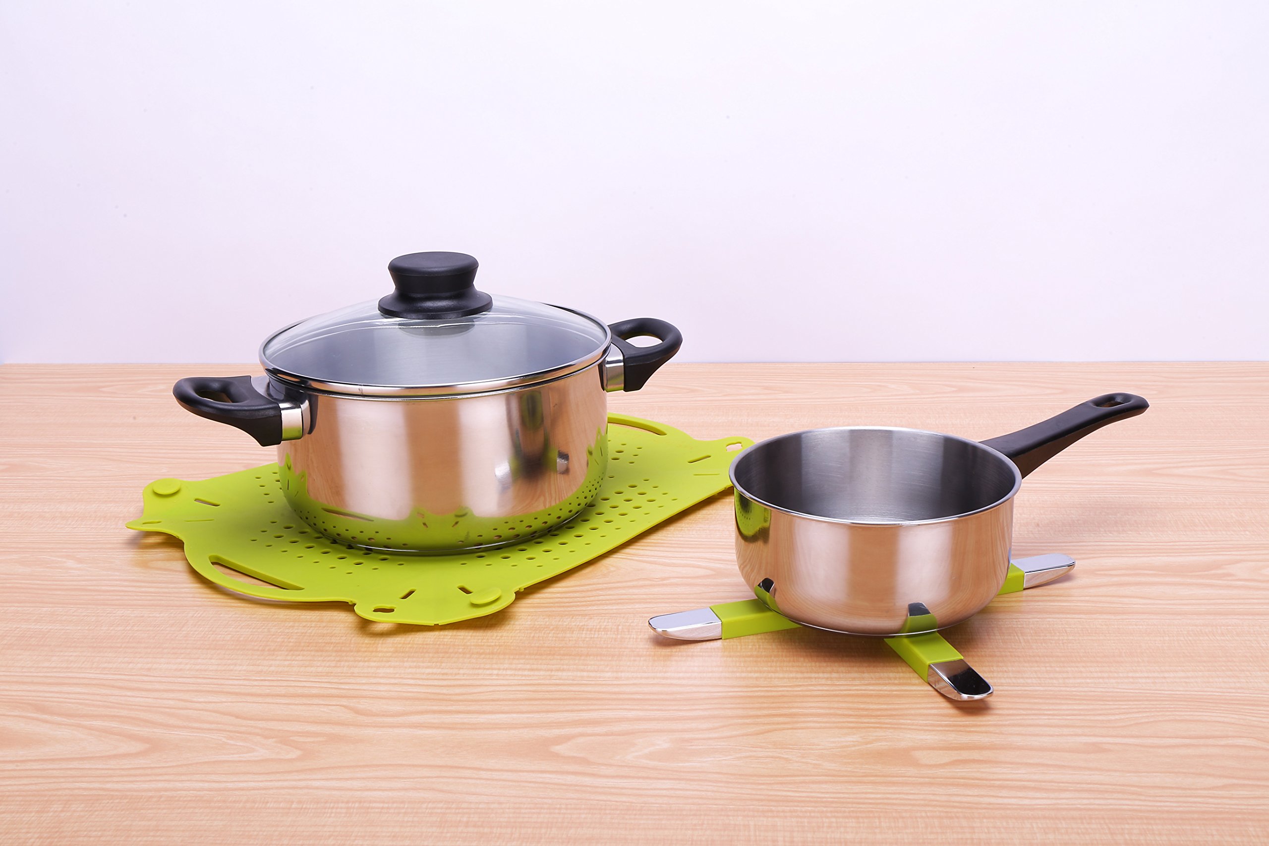 GoZheec Abtropfmatte küche Spülbeckenmatte Silikon Spülmatte 37 x 28cm Abtropfgestell Spülbeckeneinlage Spülbeckenschutz Zum schnellen Trocknen von Geschirr, Mokka-/Elfenbeinfarben grün