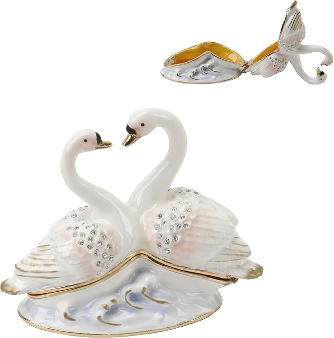Pair of Swans Trinket Box Ornament Treasured Trinkets Amazon.co.uk
