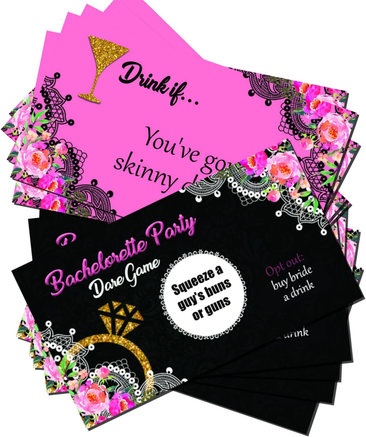 NLT Bachelorette Dare Card Party Game + Drink If 2 in 1 Scratch Off Card Game
