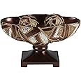 OK Lighting 10" H Polymosaic Decorative Bowl with Spheres, Burgundy