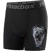 Roadbox Youth Boys Compression Shorts, Kids Baseball Cup Underwear Football Boxer Briefs with Soft Protective Athletic Cup
