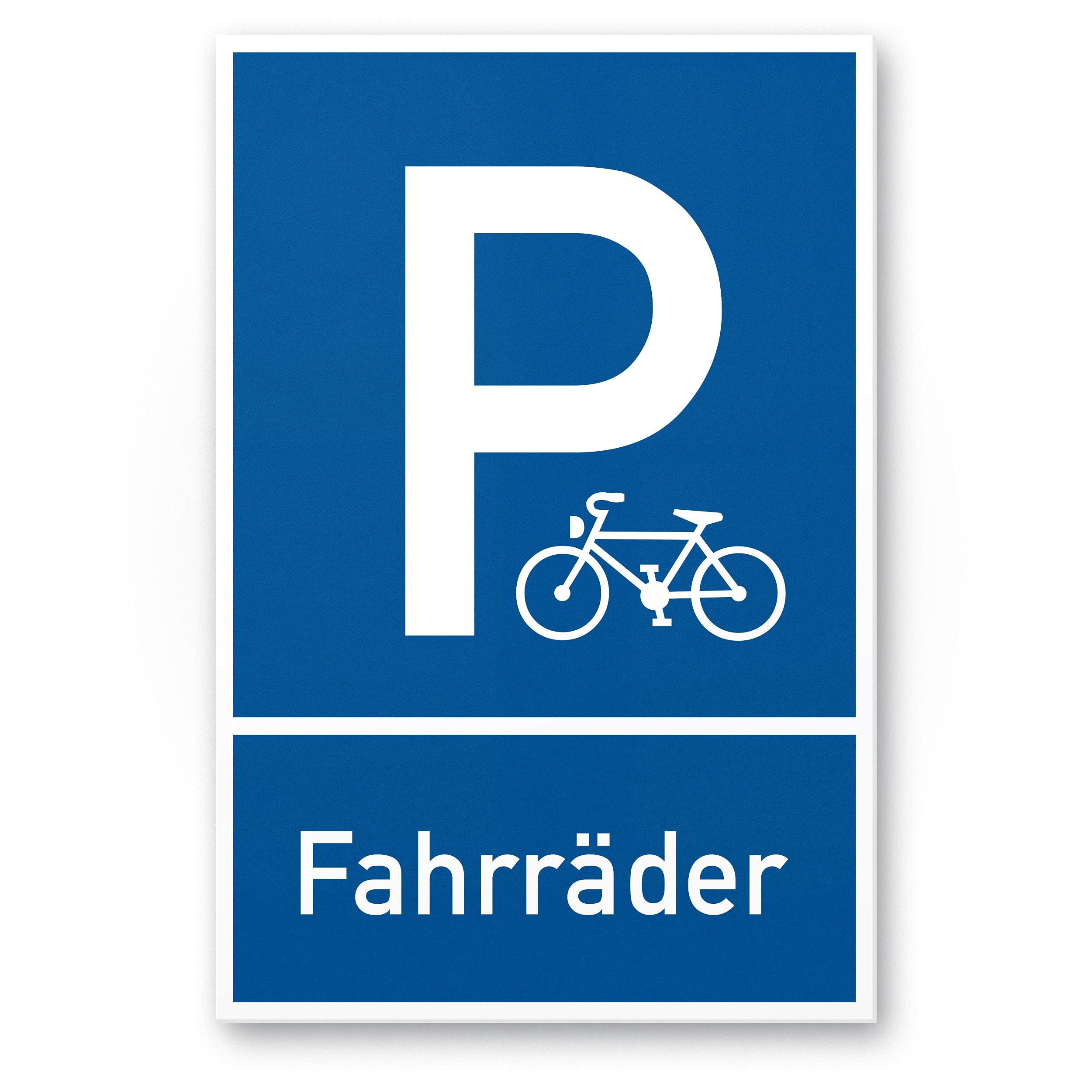 Parking, parking space bicycles plastic sign (blue, 20 x 30 cm), safety sign bicycle parking, parking space reserved, bicycles – parking, parking cyclists