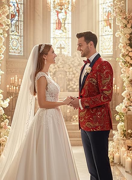 COOFANDY MEN’S FLORAL TUXEDO JACKET LUXURY EMBROIDERED WEDDING BLAZER DRESS SUIT FOR PARTY DINNER