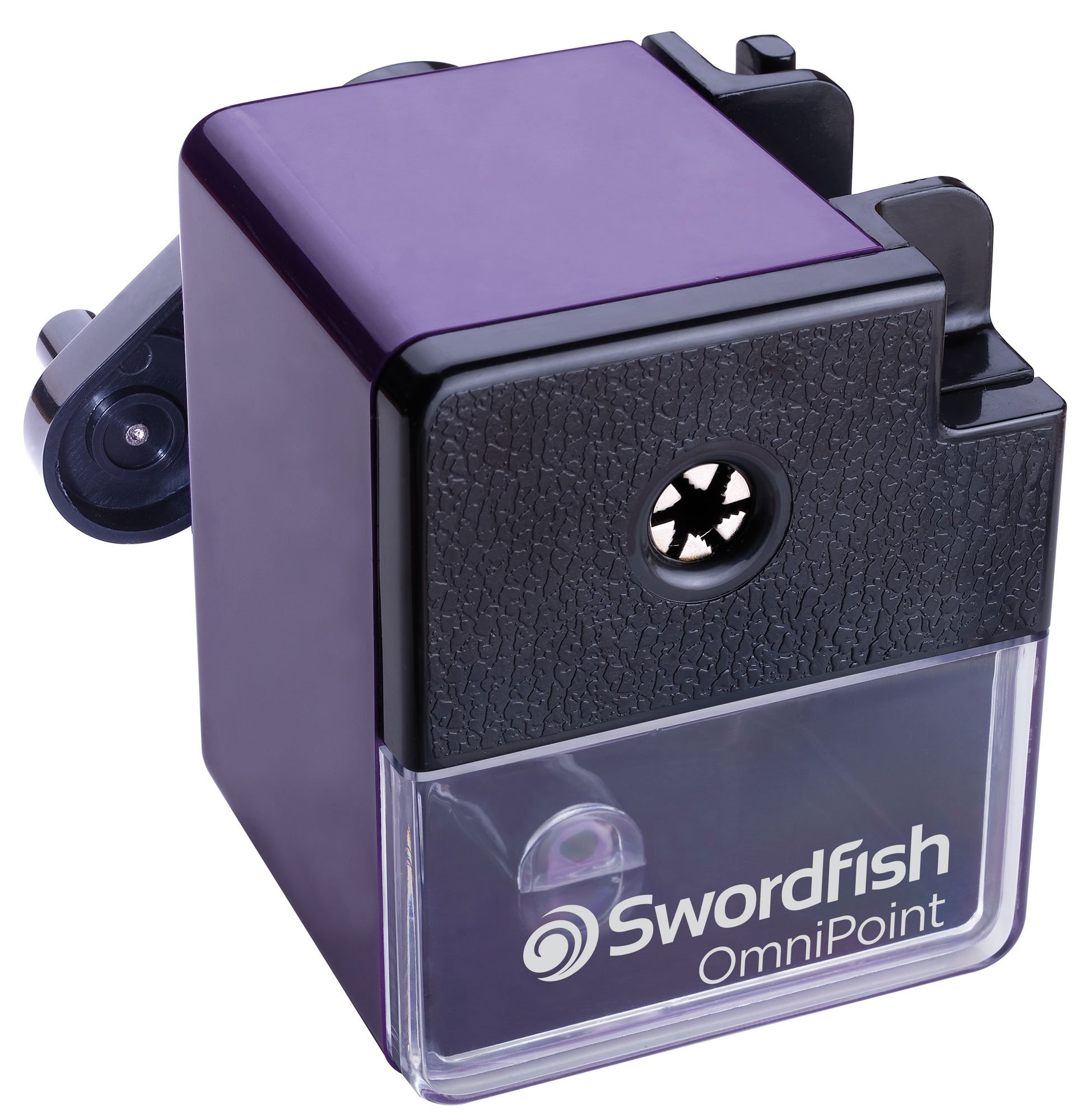 Swordfish ‘OmniPoint’ Multiple Size Desktop Manual Pencil Sharpener with Replaceable Helical Blade and Pencil Point Options [40305] 8–12mm