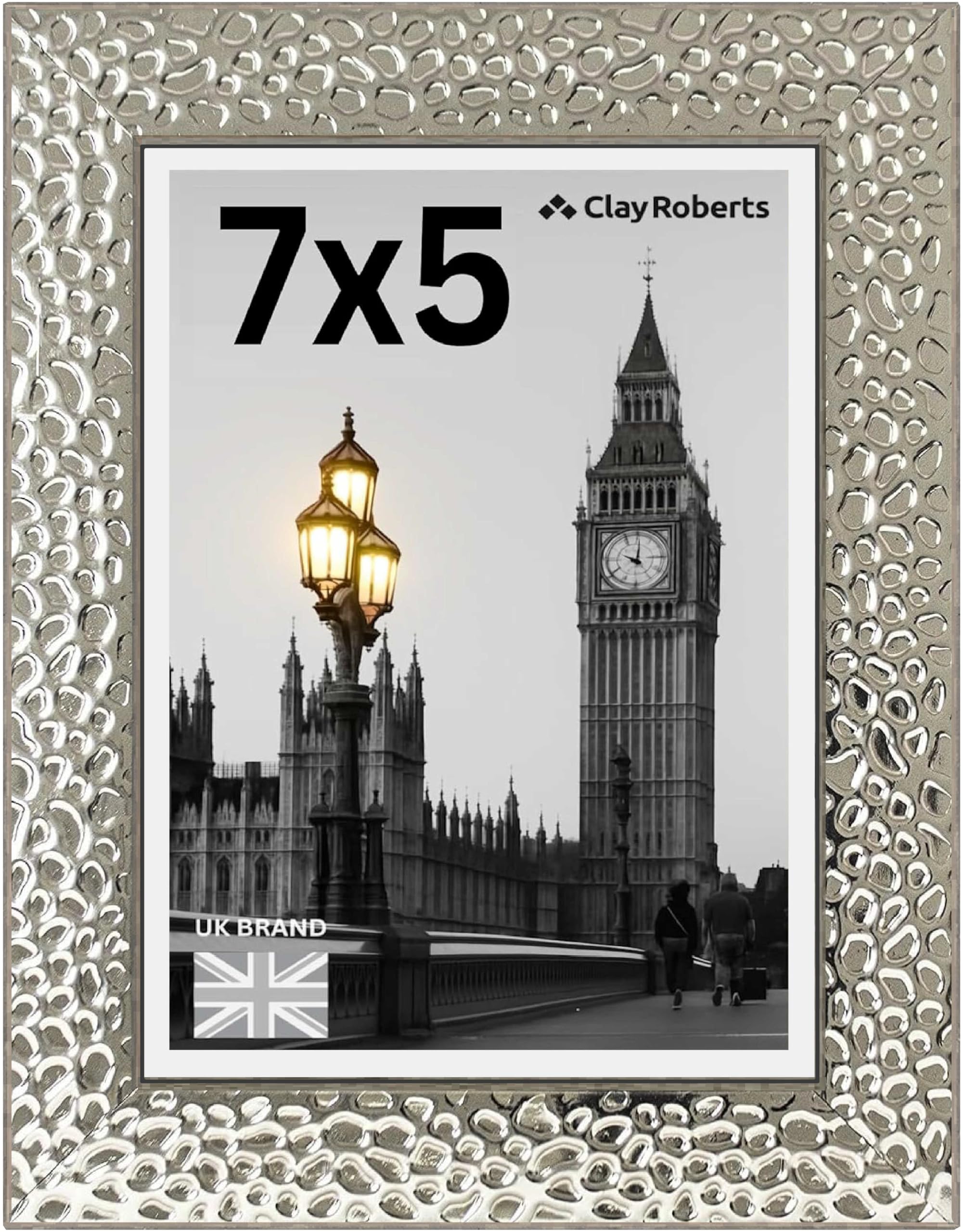 Picture Frame 7 x 5, Silver, Freestanding and Wall Mountable, 13 x 18 cm, 7x5 Picture Frames, Silver 5x7 Photo Frames, 7x5 Photo Collage Gallery Display — image 1