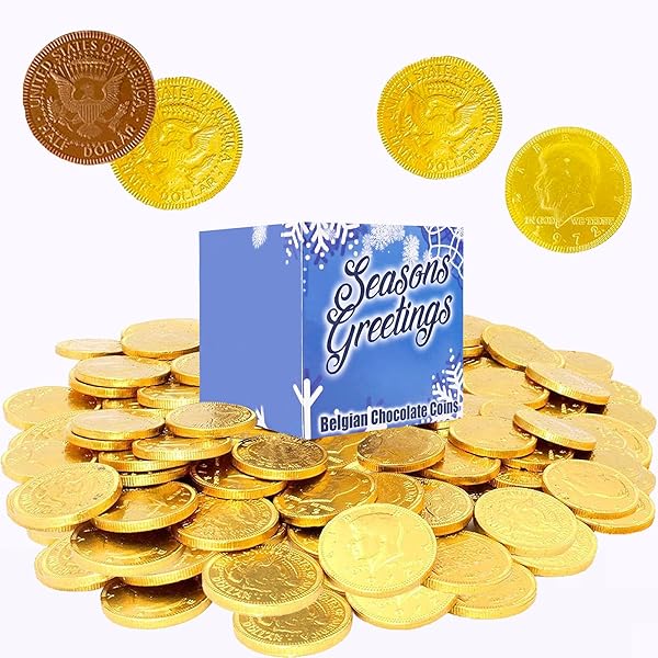 Amazon.com : RiverFinn Premium Large Milk Chocolate Gold Half