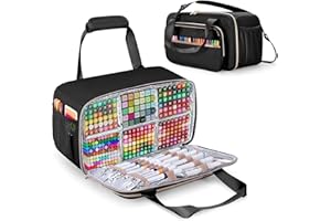 Prokva Marker Organizer Case Holding up to 216 Markers, Marker Storage Carrying Bag, Large Marker Holder with Shoulder Strap,