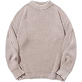 Gihuo Mens Vintage Grandpa Sweater Long Sleeve Aesthetic Y2k Sweaters 2025 Pullover Knit Sweater Jumper Top