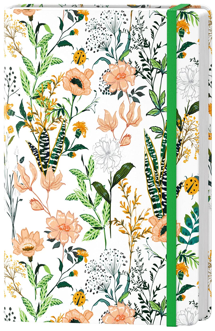HUAMXE Lined Journal Notebook, Hardcover Journal for Women, Medium 5.7 x 8.4 in, 160 Pages Thick Paper, Cute Aesthetic Floral College Ruled Notebook for Writing Journaling Work Office School, Flower