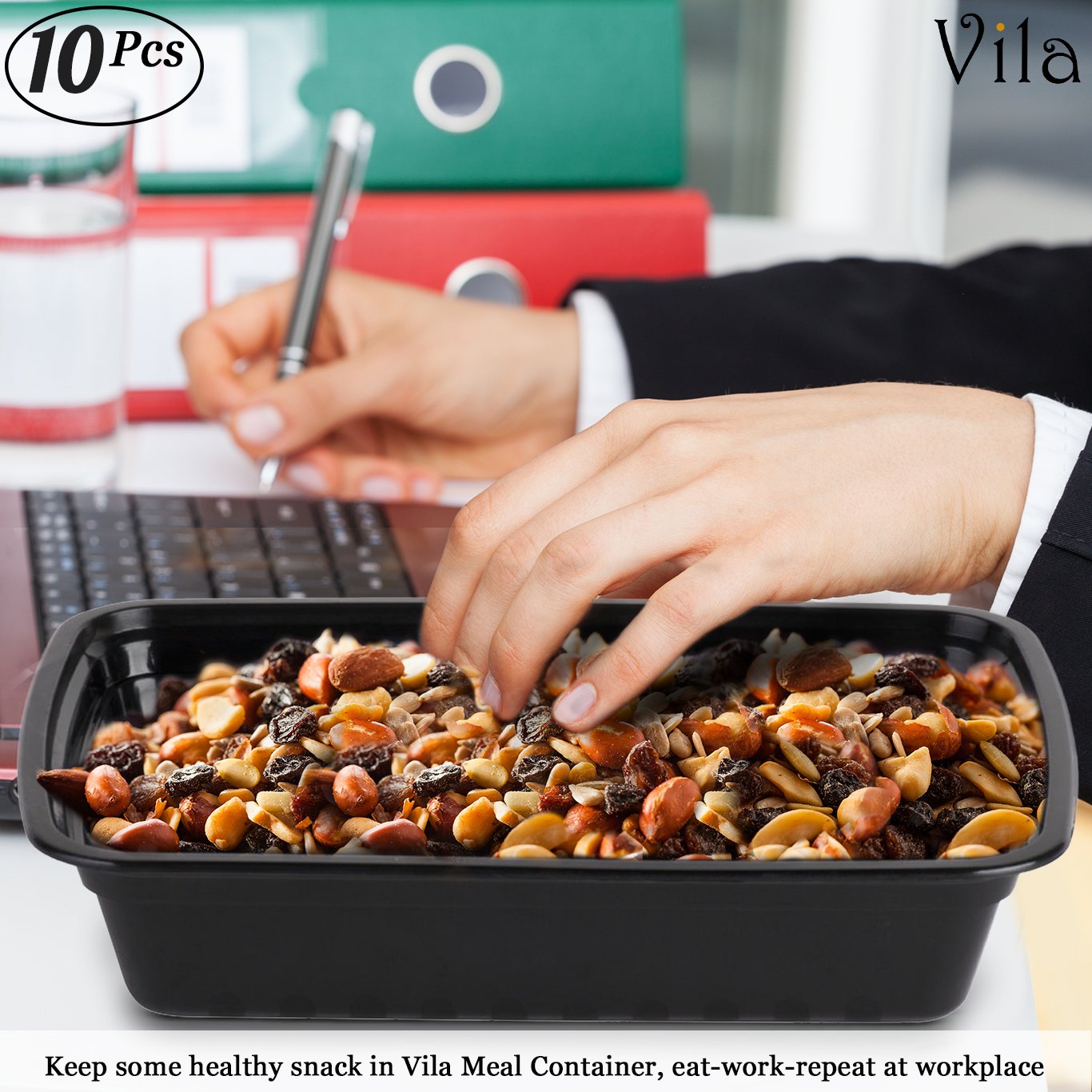 10 Microwavable Heavyweight Meal Prep Container (28 oz) with Lid – Reusable Food Storage Box - Recyclable Takeaway Delivery Vessel - Freezer, Dishwasher Safe - BPA-Free, Leak-Proof Airtight Clear Lid