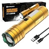 limalnicy Rechargeable Flashlights High Lumens 10000 Long Lasting, 4 Modes with Side COB Light, Super Bright LED Flashlight USB C Input & Output, Powerful Strong Flash Light for Hiking Camping