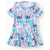 Disney Girls Swim Cover Up Terry Cloth Swimsuit Coverup Zip-Up Wrap Hooded