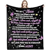 TUCVHOX Niece Gifts from Auntie, Niece Blanket from Aunt, Nieces and Auntie Gift, Gift for Nieces Birthday, Graduation, Christmas, 60"x50"