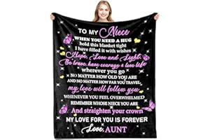 TUCVHOX Niece Gifts from Auntie, Niece Blanket from Aunt, Nieces and Auntie Gift, Gift for Nieces Birthday, Graduation, Christmas, 60"x50"