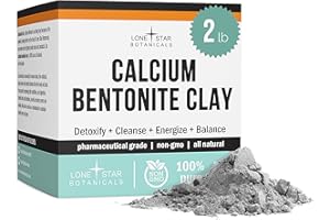 LONE STAR BOTANICALS Calcium Bentonite Clay Healing Powder - Pure Pharmaceutical, Better Than Food Grade - Face, Body & Hair Detox Mask, for Internal Use, Natural Mud Masks, Deep Pore Cleansing for Health & Beauty