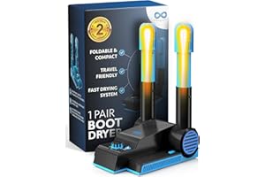 Everlasting Comfort Foldable Compact Boot Dryer & Boot Warmer – Quiet Heat Blower, Easy-to-Use Fast 2-Hour Drying & Deodorizer, Extendable Tubes, Electric Shoe Dryer for Sneakers (1 Pair)