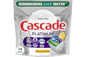 Cascade Platinum Plus ActionPacs Dishwasher Detergent Pods, Fresh, 14 Count