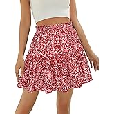 Berydress Womens Ruffle Mini Skirt 2025 Trendy Beach Vacation High Waisted Tiered A Line Casual Summer Boho Flowy Skirts