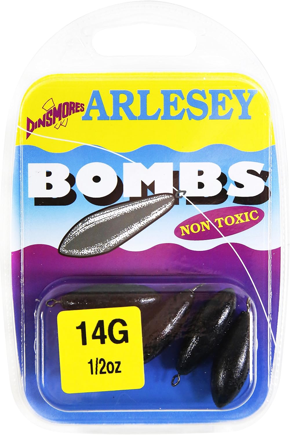 Dinsmores Non Toxic Arlesey Bomb Sinker - Black, 14 g, 14 g/1/2 oz