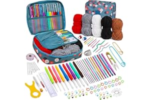 Pnytty Crochet Kit for Beginners, 107 Pcs Crochet Beginners Kit for Adults with 500g Easy T-Shirt Yarn, Crochet Hooks, Complete Crochet Supplies and Tools for DIY Craft Gift-Giving