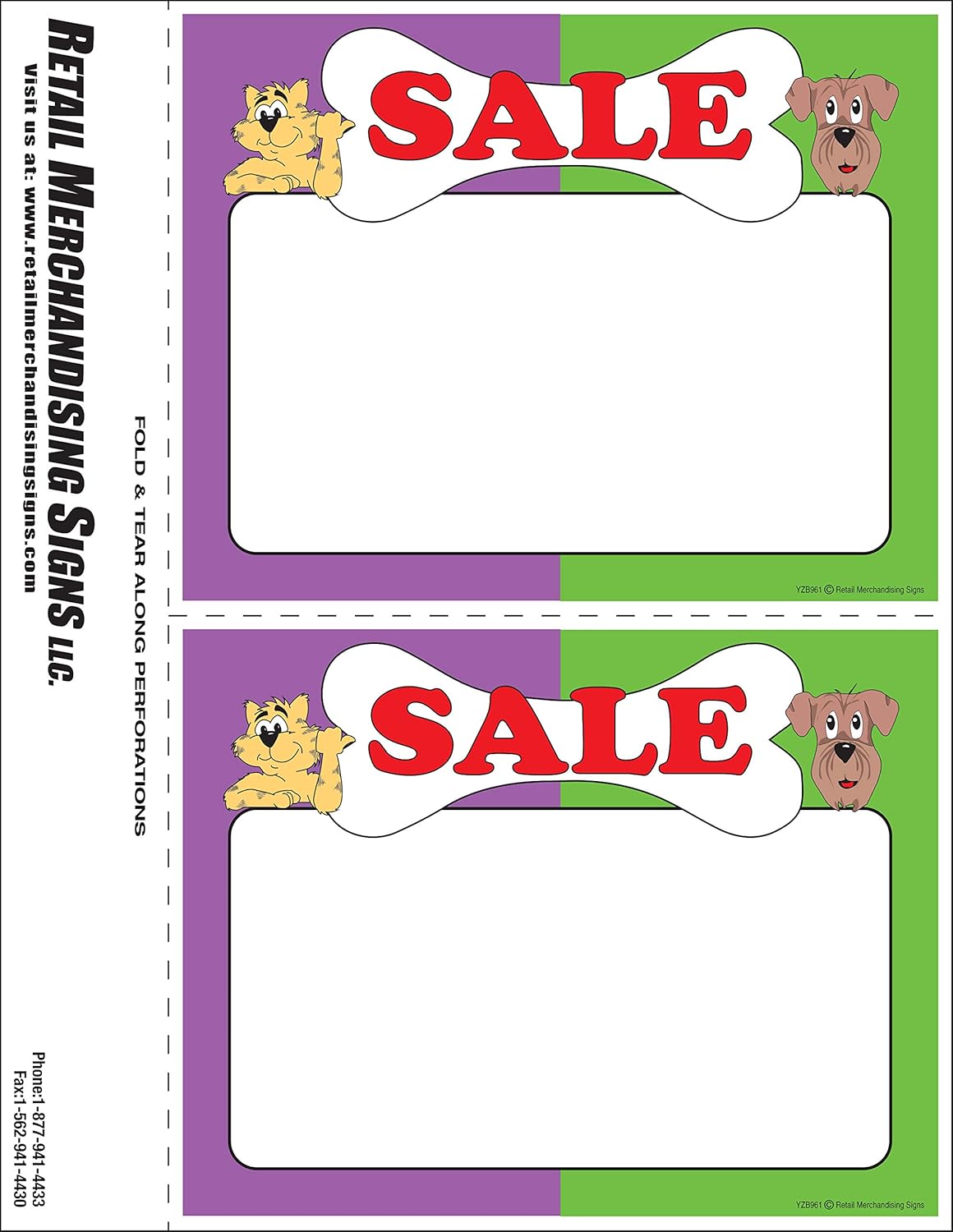 Amazon Com Yzb961 Price Sign Laser Cards Sale Dog Cat