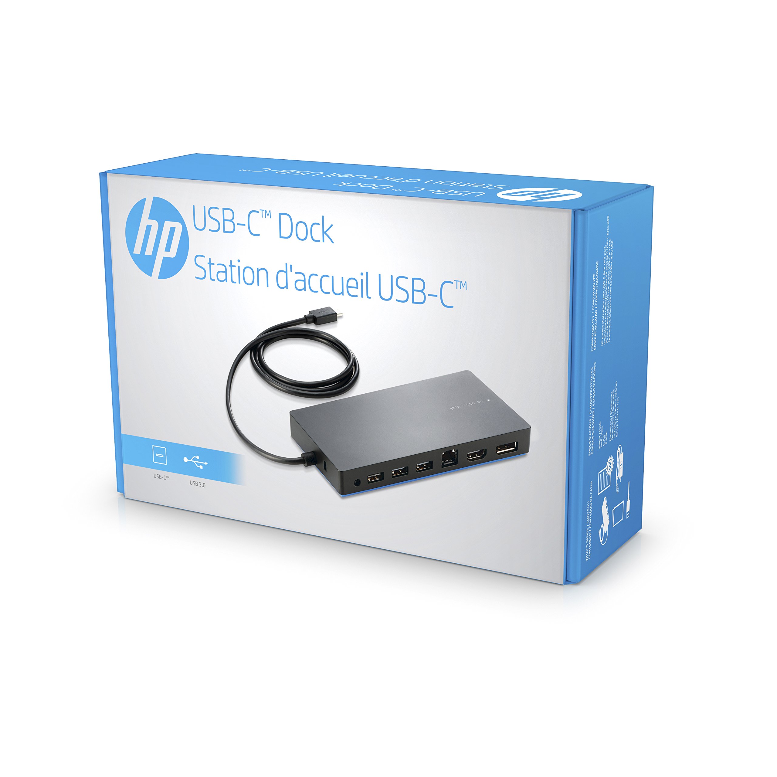 HP Dock for USB-A/C Laptops (USB-A/C to HDMI, DisplayPort, USB-C, USB-A and Ethernet) by HP