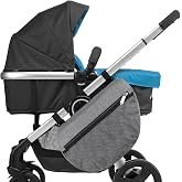 Accmor Insulated Side Sling Stroller Saddle Bag Organizer, Universal Stroller Organizer, Stroller Bag Caddy Organizer, Grey