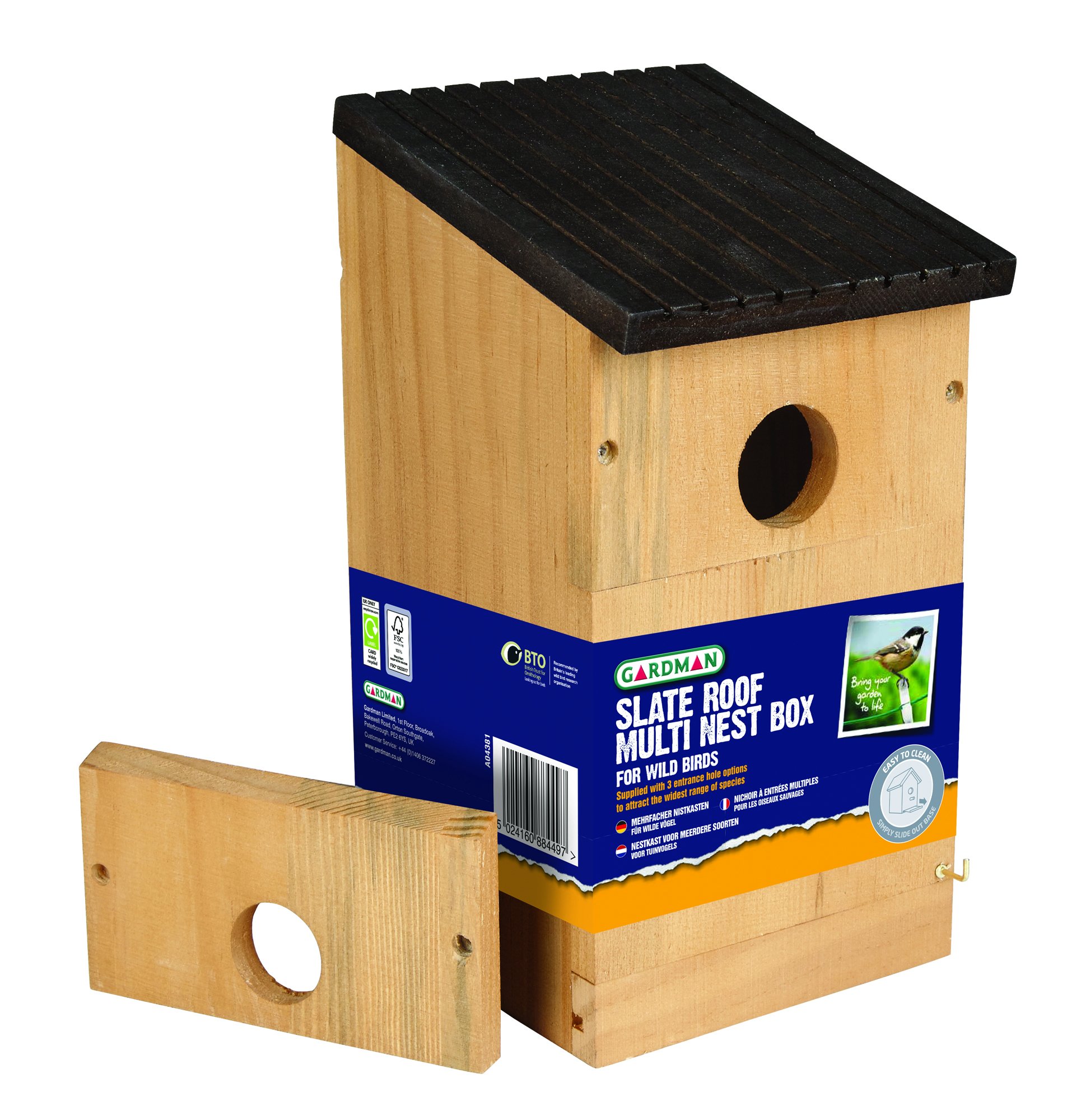 Gardman Nest Bird Box, Brown, 14x14x24 cm, A04381