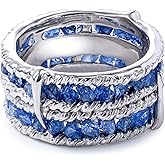 GERMAN KABIRSKI Tartine Wide Band Ring – 925 Sterling Silver, 18K Gold Plated – Raw Green Garnet | Mandarin Garnet | Ruby | Pink Sapphire | Blue Sapphire | Chrome Diopside – Handmade, Designer, Nickel‑Free