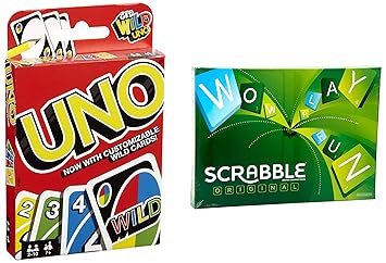 Mattel Uno Playing Card Game + Mattel Scrabble Board Game