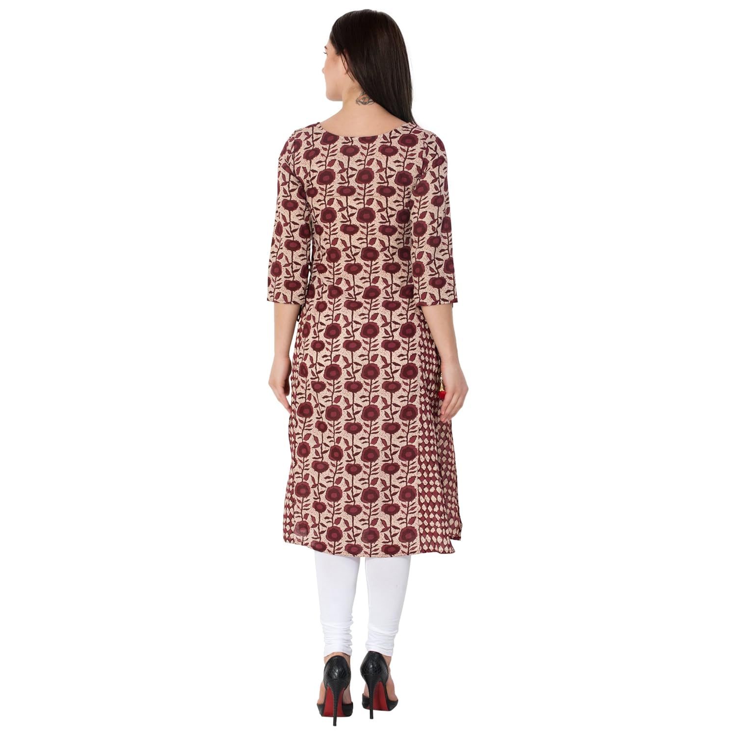 gulmohar jaipur women's cotton straight kurti (pink)