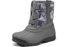 festooning Boys Girls Winter Snow Boots Waterproof Outdoor Warm Liner Non-Slip Elastic Band Shoes for Toddler/Little Kid/Big Kid