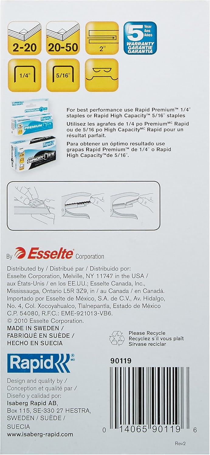 Rapid Classic 1 Plier Stapler - Boxed (90119), Chrome : Hand Staplers And Tackers : Office Products