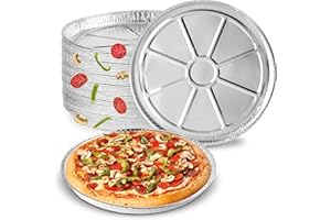 STOCK YOUR HOME (25 Pack) 12 Inch Aluminum Pizza Pans Disposable Round Foil Focaccia Pan for Individual Personal Pizzas, Giant Size Chocolate Chip Cookie Cake Tin, Large Serving Trays, Platter Tray