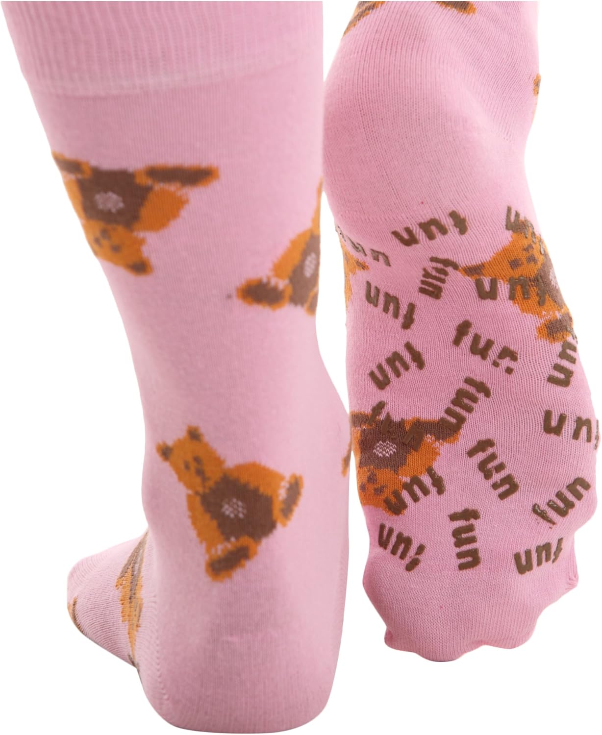Teddy Bear socks with non slip soles antibacterial finish. Cute FUNZEE