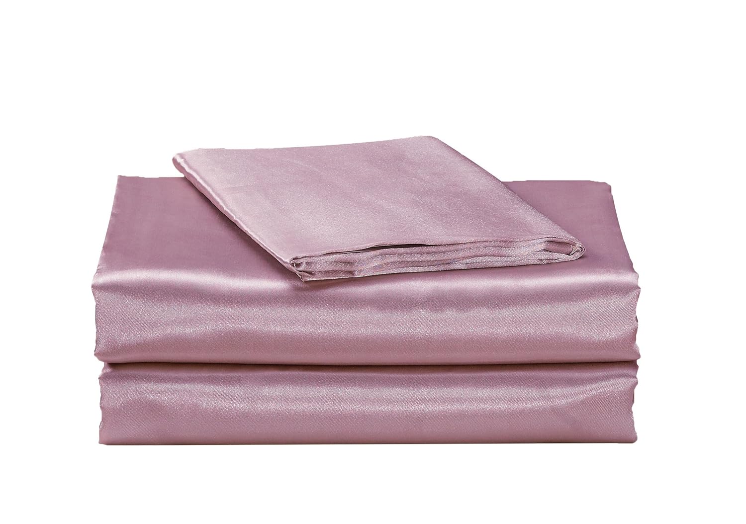 EliteHomeProducts EHP Super Soft and Silky Satin Sheet Set (Solid/Deep Pocket) (Full, Light Pink)