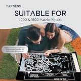 TANNESS Giant Jigsaw Board 1500 Pieces Roll-Up Puzzle Mat with Bag Black view 4