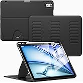 VIKESI Case for iPad Air 11-inch with M3 / M2 Chip 2025/2024 and for iPad Air 5th/4th Gen 10.9 Inch 2022/2020,Multiple Angles Stand Cover,Soft Back,Pencil Holder,and Auto Sleep/Wake,Black