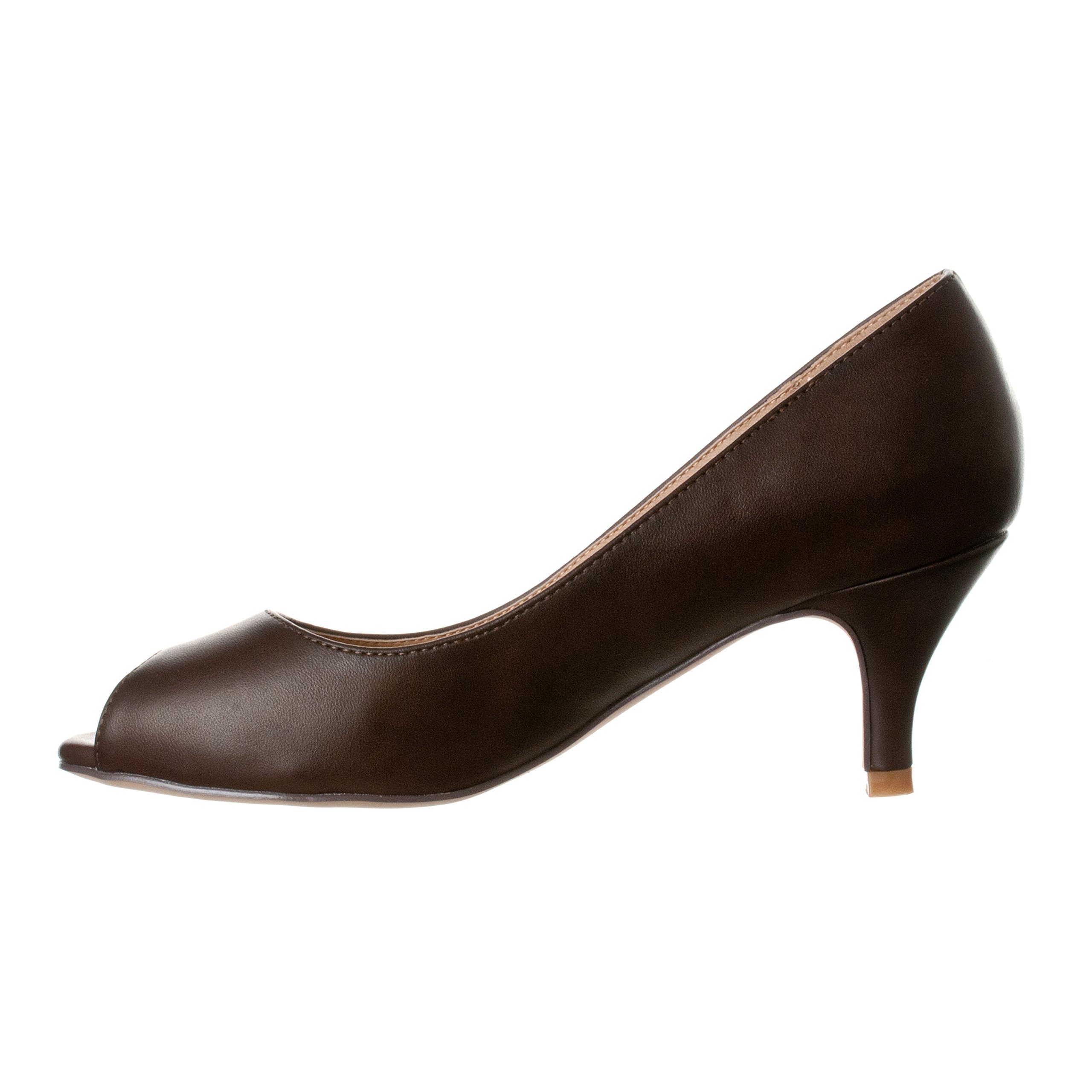 Riverberry Women's Lydia Open, Peep Toe Kitten Heel Pumps - Image 3