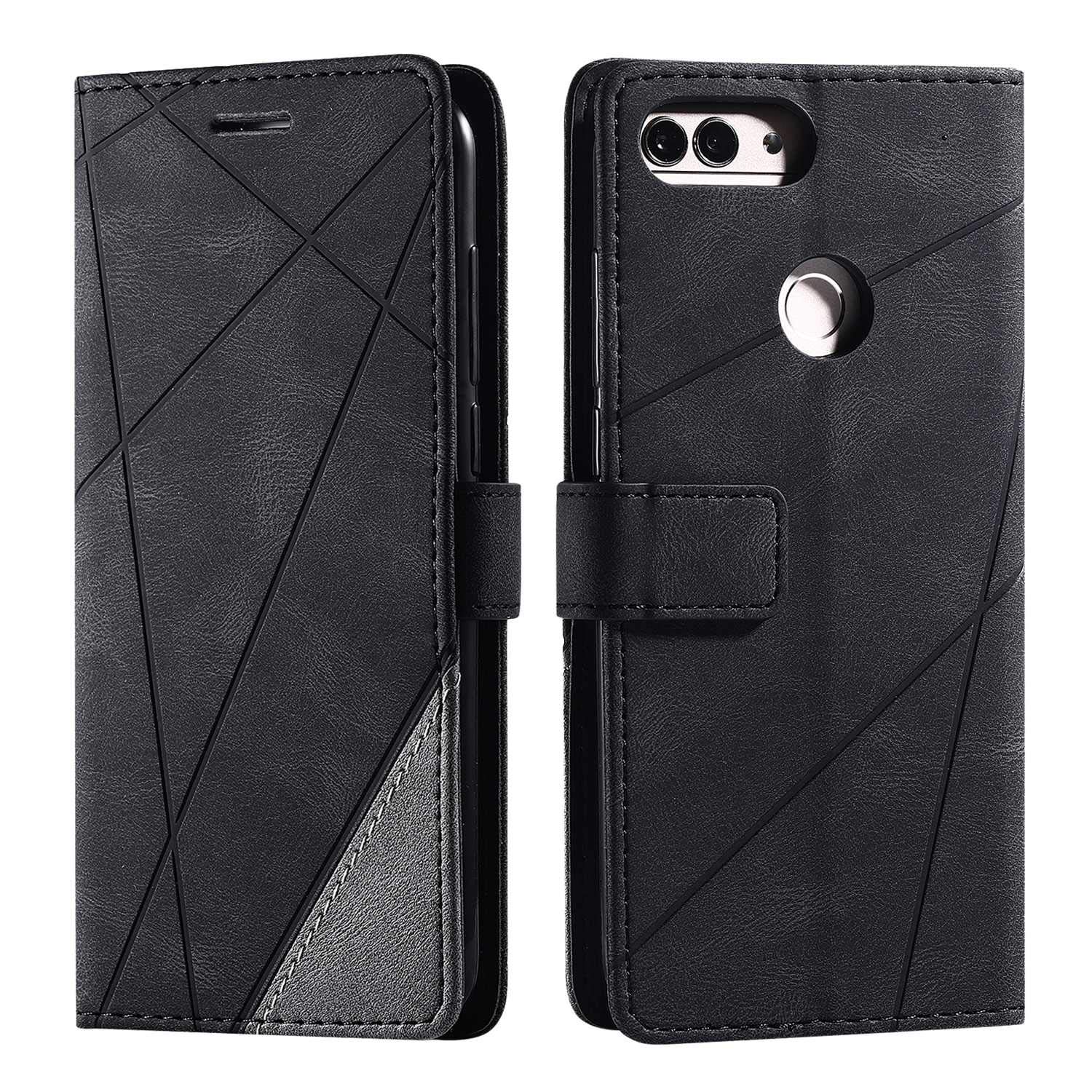 SONWO Case for Huawei Honor 9 Lite Case, Premium Leather Flip Wallet Case Magnetic Closure Card Slots Kickstand Phone Case for Huawei Honor 9 Lite, Black