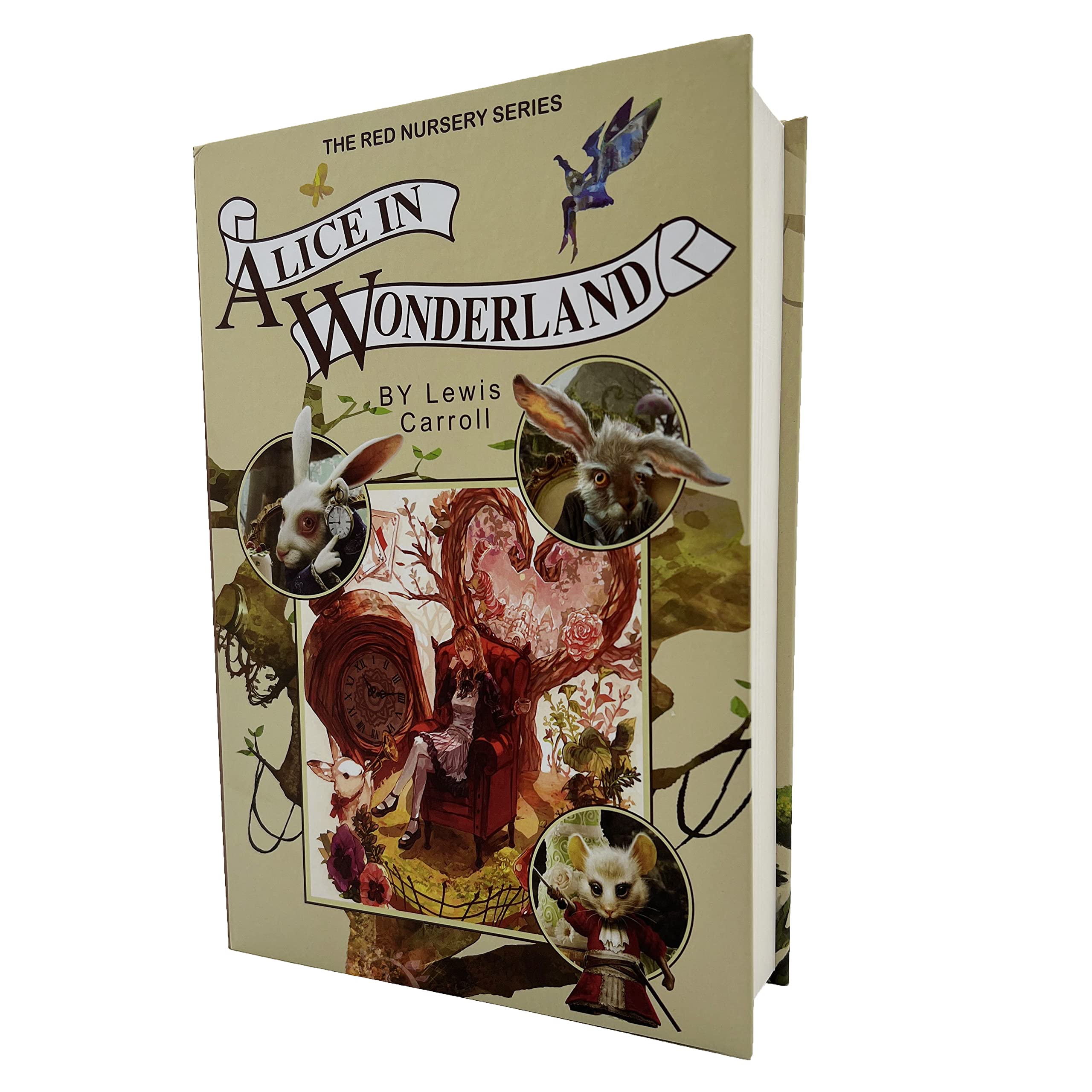 Real Paper Transfer Book Safe for Jewellery, and Hollow with Hidden Compartment, Key and Combination Lock (Alice, Combination Lock)