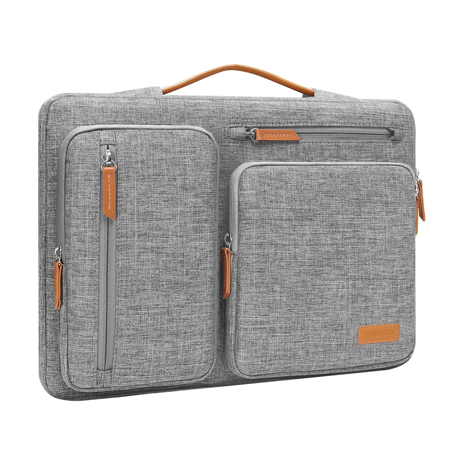 MOSISO 360 Protective Laptop Case 16 inch, 15-15.6 inch Laptop Sleeve Compatible with MacBook Pro 16, HP, Acer, Dell, Lenovo, ASUS, Side Open Carrying Case with 4 Zipper Pockets&Handle, Gray