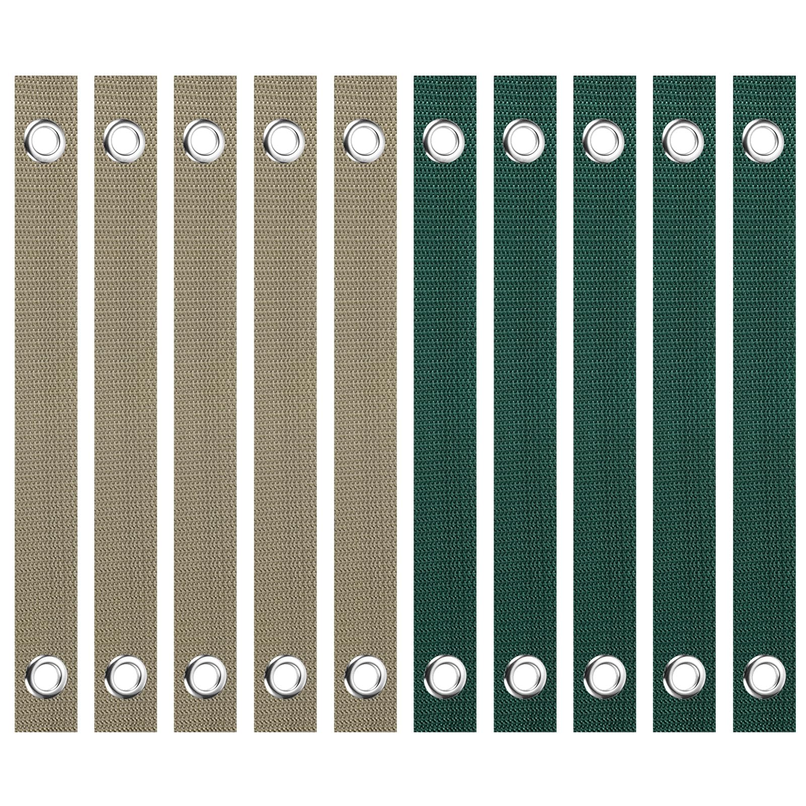 PATIKIL 16 Inch Tree Straps for Staking, 20 Pack Tree Support Stakes, Tree Straightening Ties with Grommets for Newly Planted Straight, Green, Tan