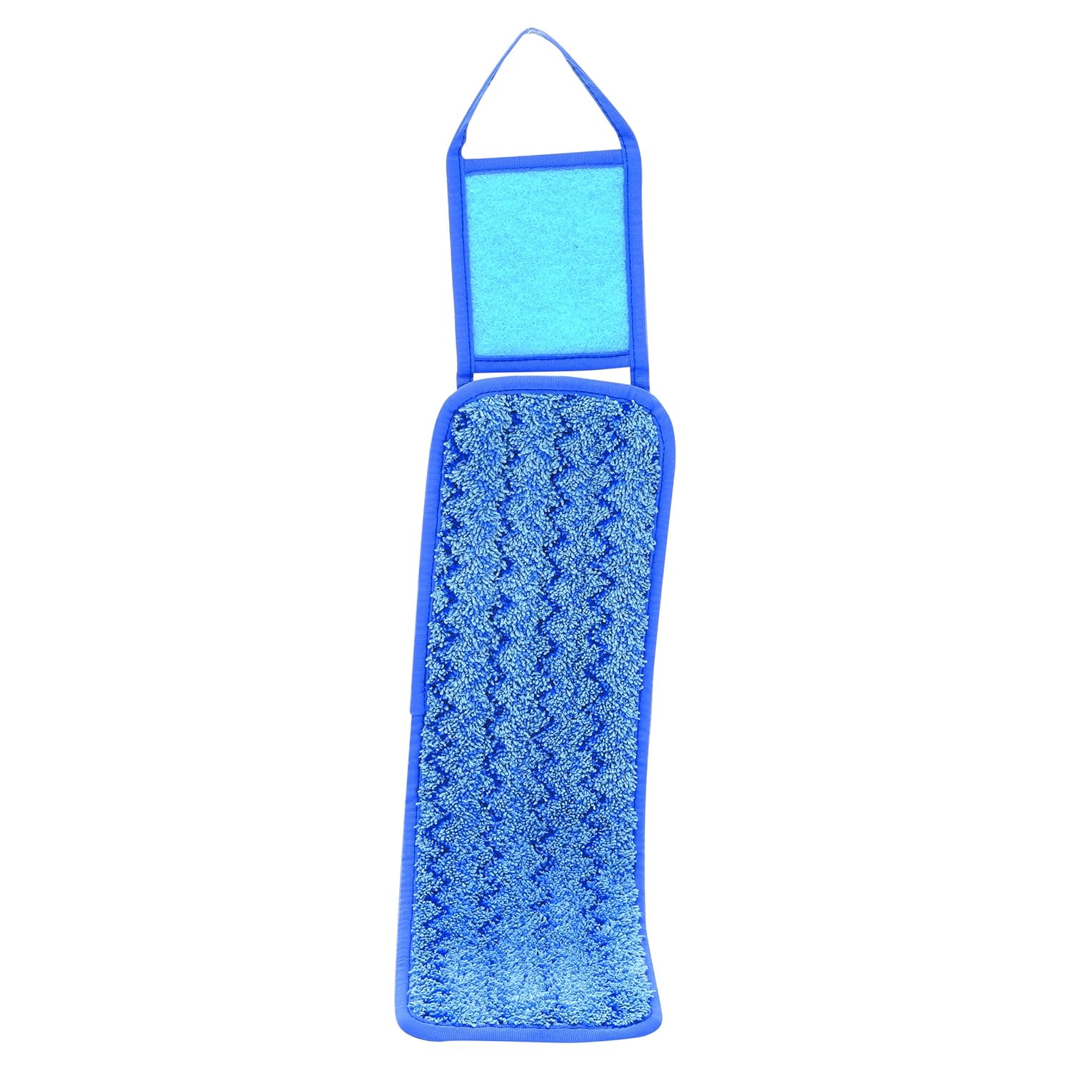 Rubbermaid Commercial HYGEN Q415BE Wet Pad w/Scrubber, Nylon/Polyester Microfiber, 18" Long, Blue