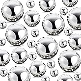 EGKamh 400Pcs Bright Silver Pearl Vase Filler Beads, No Hole Faux Pearls Beads for Centerpieces Vases,Wedding Decorations, Birthday Party Home Table Decor,for Floating Candle(8/14/18mm)