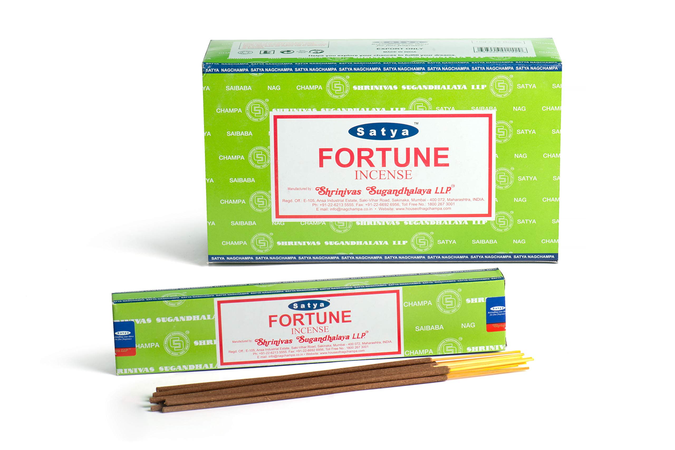 Satya 01476 Fortune Incense Sticks, 12 Packs x 15g One Size