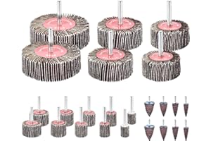 FUNNYTEK 24Pcs Abrasive Flap Wheel Sander Set 80 Grit Sanding Flap Wheels Abrasive Flap Wheel Set 1/4" Shank Sanding Paper Polishing Wheel Die Grinder Flap Wheel for Grinding, Polishing, Deburring