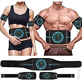 Abs Stimulator, Electric Abdominal Muscle Stimulator, Ab Muscle Toner, Ab Toning Belt for Abdomen/Arm/Leg, 8-Mode USB Rechargeable Abs Trainer Machine Workout Equipment for Belly Fat Men Women Home