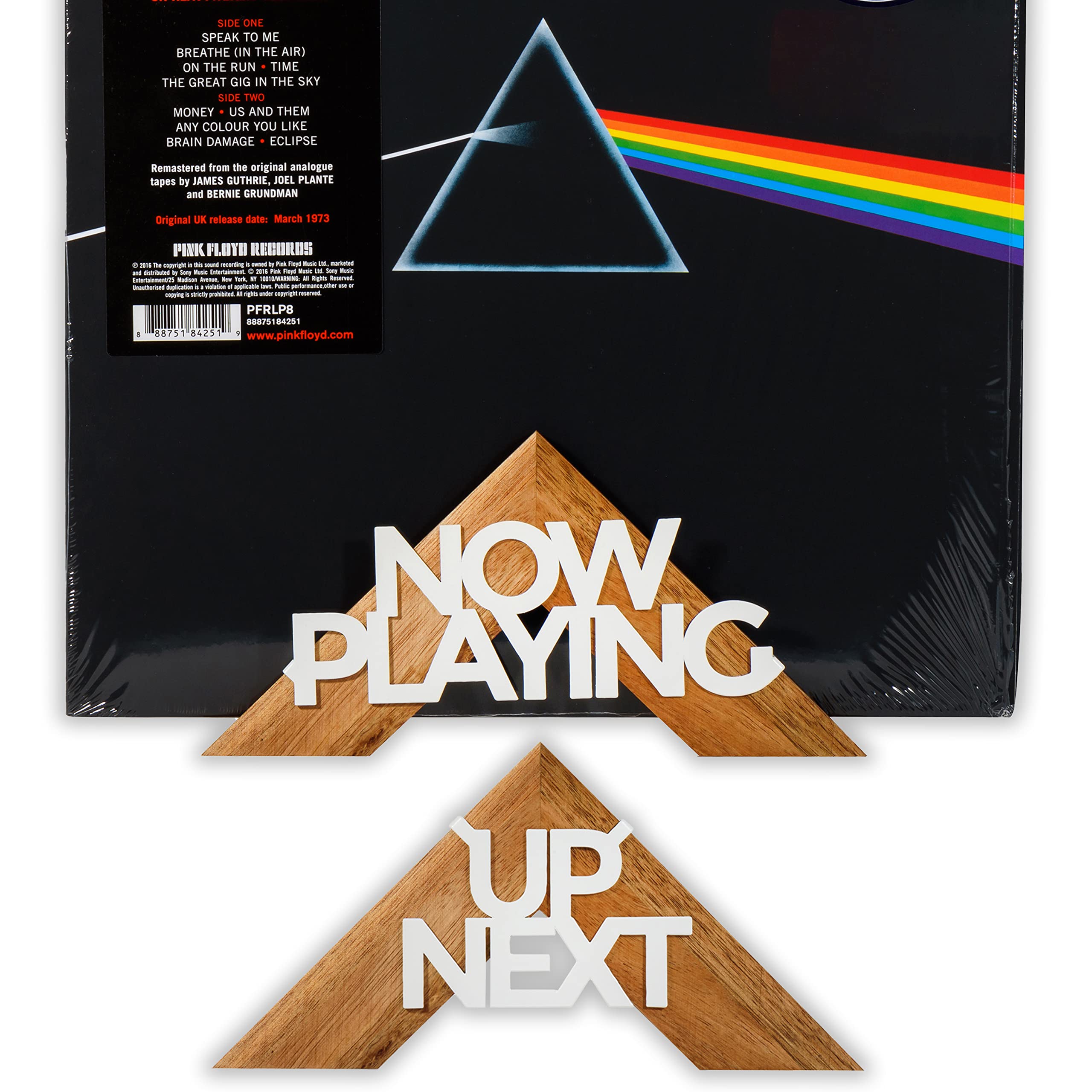 Tapeera Now Playing Record Stand - Wall Mountable Wooden Record Holder - LP Display with Floating Shelf, No Drill, No Screw (2 Stands)